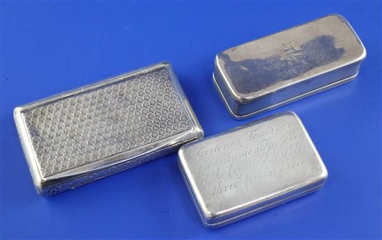 3 x silver snuff boxes